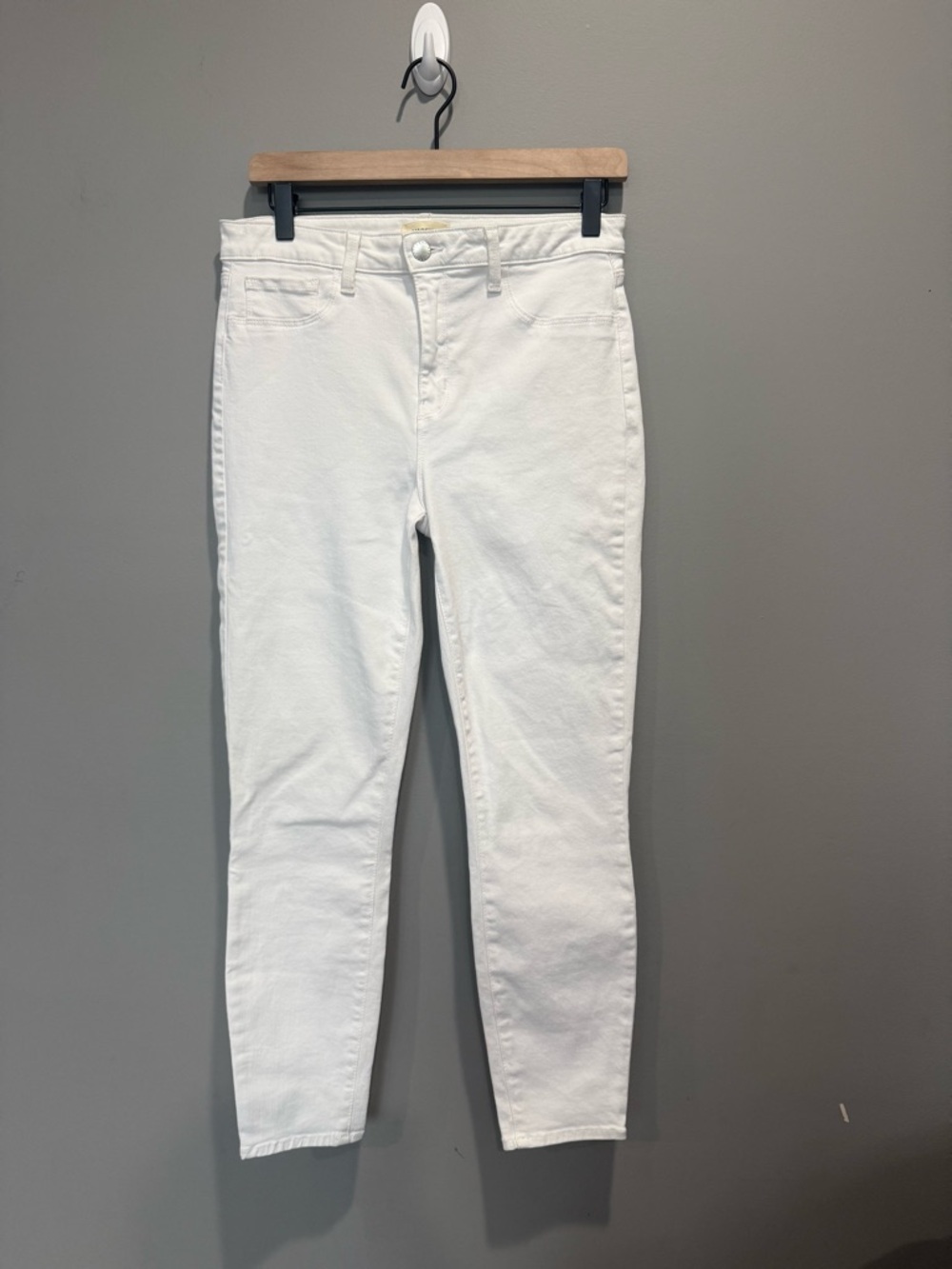 L’Agence Womens Margot Skinny Higg Rise White Jeans Size 30